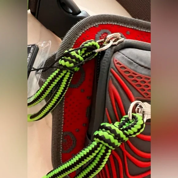 Gucci Red and Gray Crossbody Bag with Neon Green Accents - Picture 7 of 15